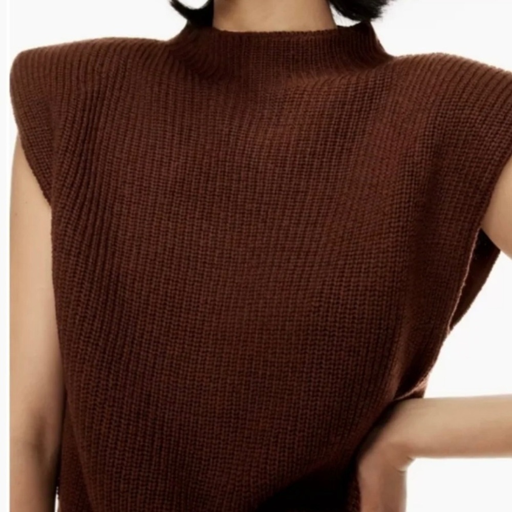 Babaton Aritzia Hazlitt Merino Wool Sleeveless Sweater Brown Size XS